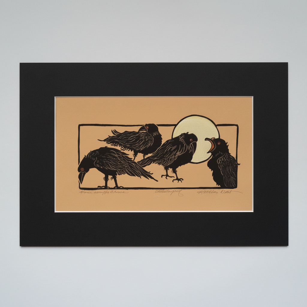 Four Scruffy Crows - Black Mat
