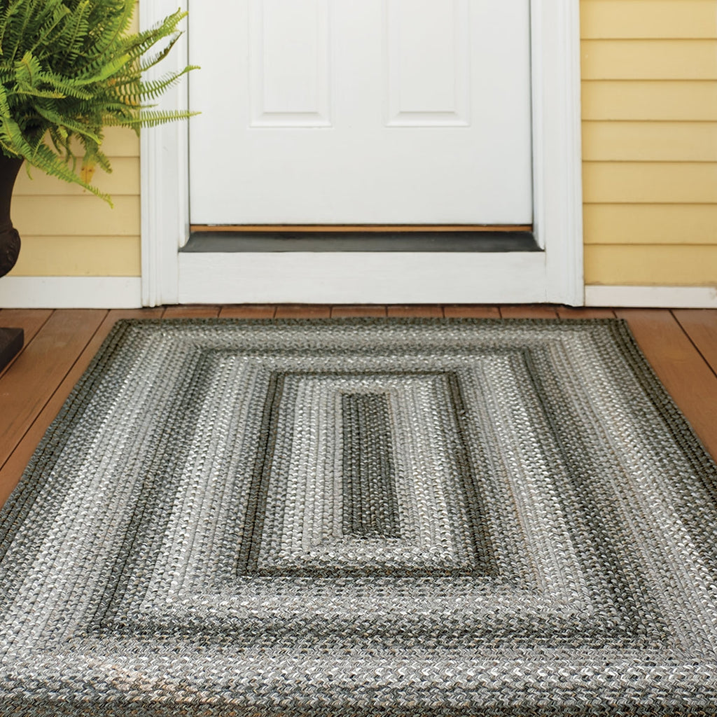 Graphite Grey Outdoor Braided Rug