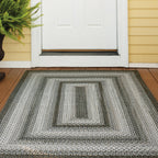 Graphite Grey Outdoor Braided Rug