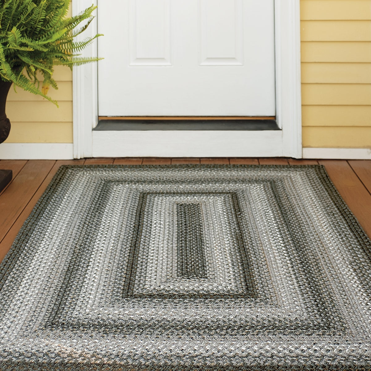 Graphite Grey Outdoor Braided Rug