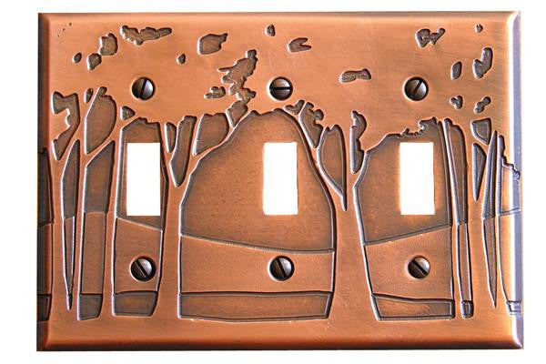 Landscape Triple Toggle Copper Switchplate
