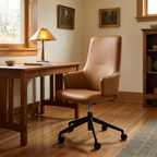 Laurel high-back office chair in a warm Craftsman-style study