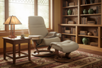 Lifestyle – Cream Leather Recliner in Mission-Style Living Room