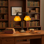 Mission Amber Glass Desk Lamp Lifestyle