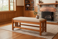 Mission Bench by Stickley – Solid Beige Fabric