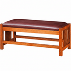 Mission Bench with Maroon Leather