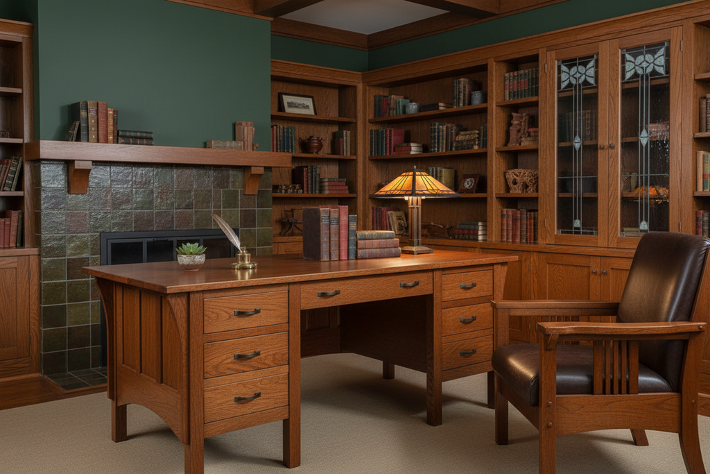 Mission Executive Desk - Arts & Crafts Office Lifestyle