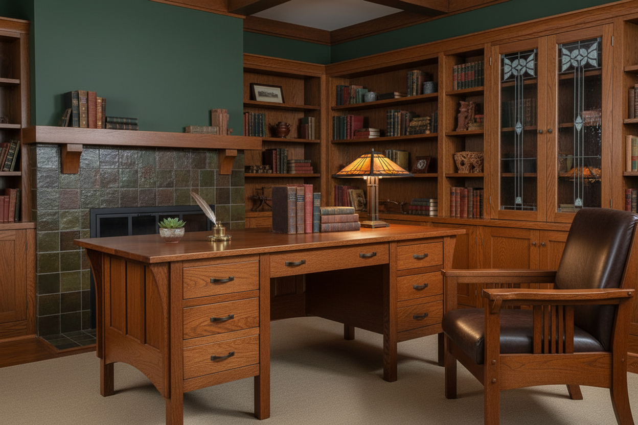 Mission Executive Desk - Arts & Crafts Office Lifestyle