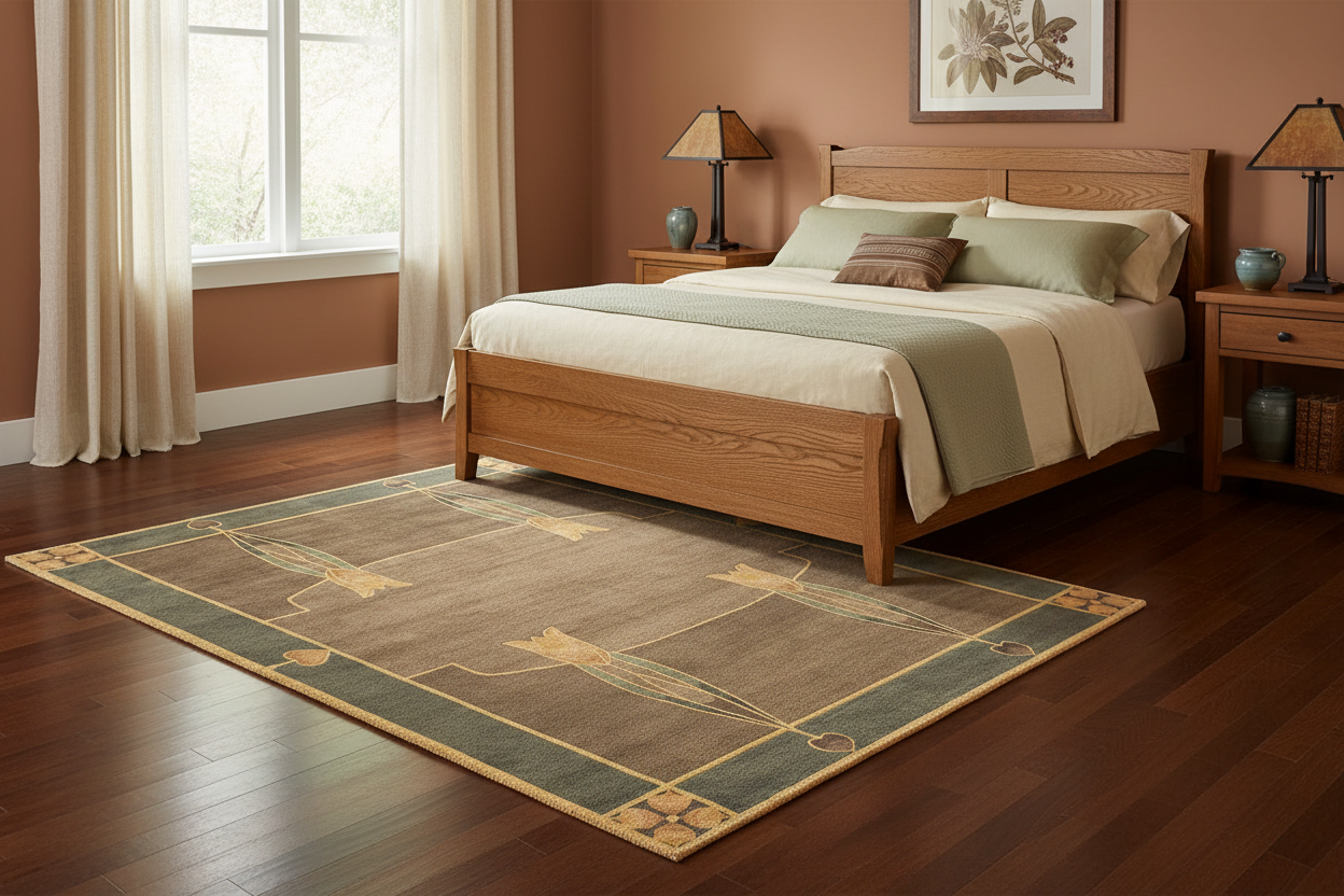 Monterey Grove Stickley Rug – Arts & Crafts Bedroom Lifestyle