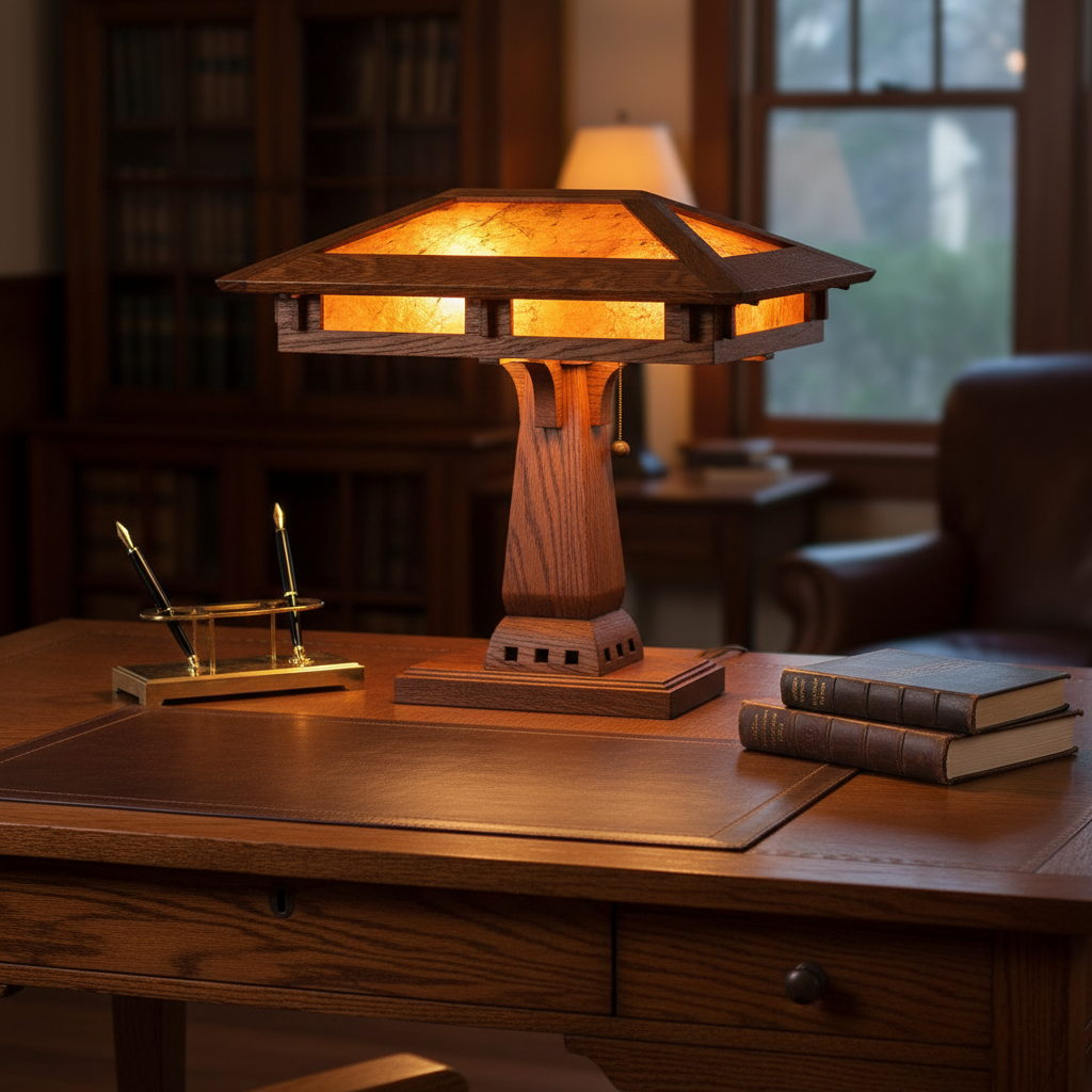 Prairie Craftsman Desk Lamp Lifestyle