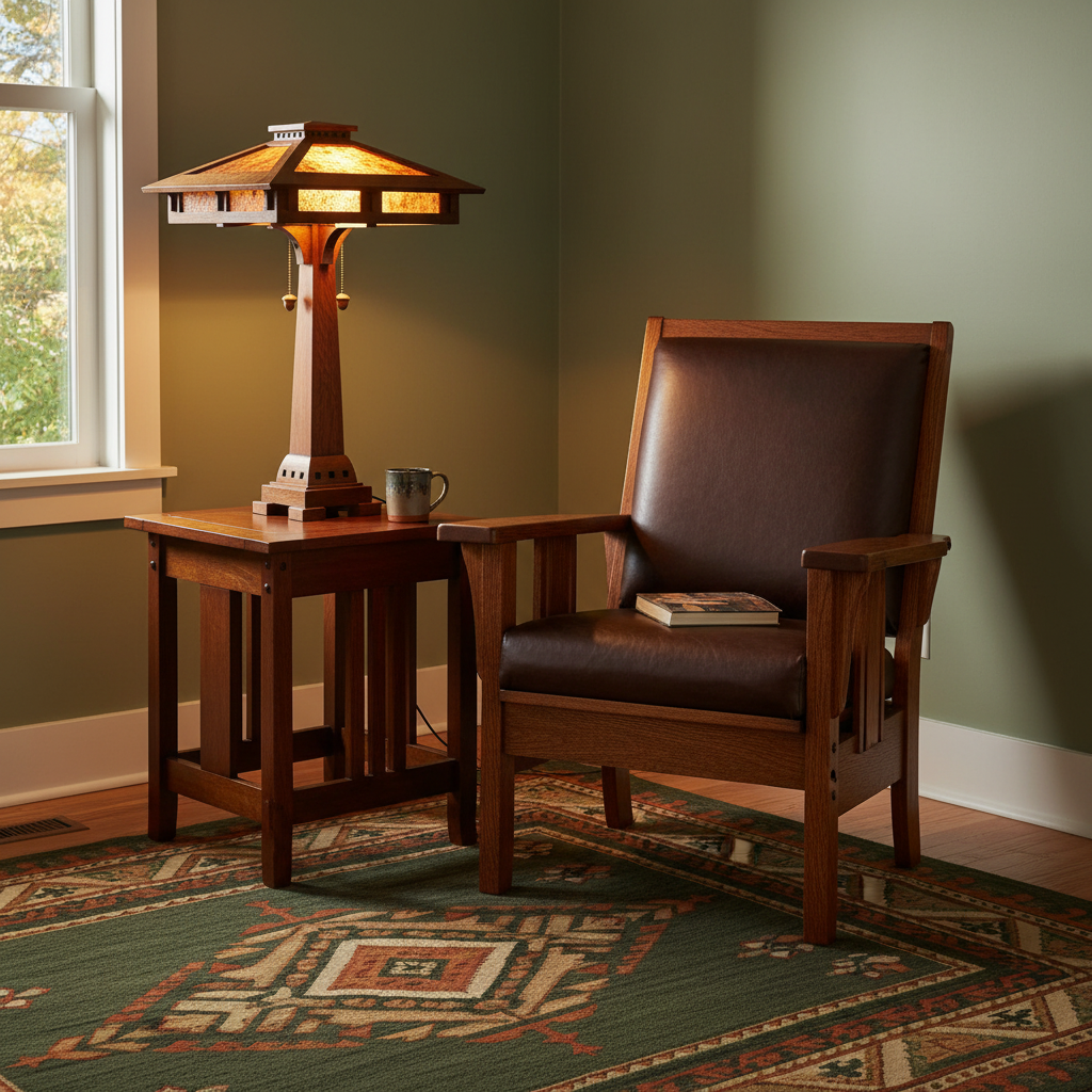 Prairie Craftsman Reading Lamp Lifestyle