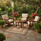 Rainforest Multi Color Braided Rug Lifestyle