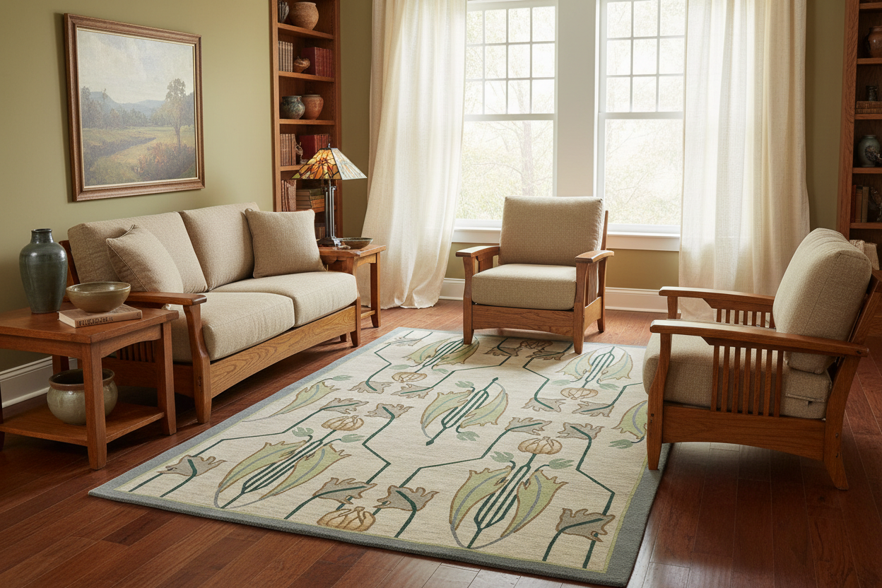 Rennie Tulip Ivory Stickley Rug – Lifestyle