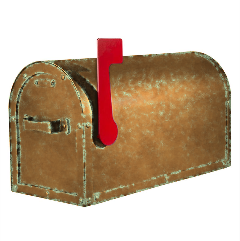 Arched Solid Brass Post Mount Mailbox  AF-501