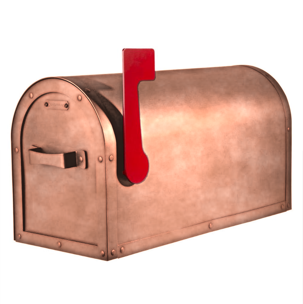 Arched Solid Brass Post Mount Mailbox  AF-501