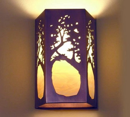Rectangular Sconce - Tree Design by James Mattson