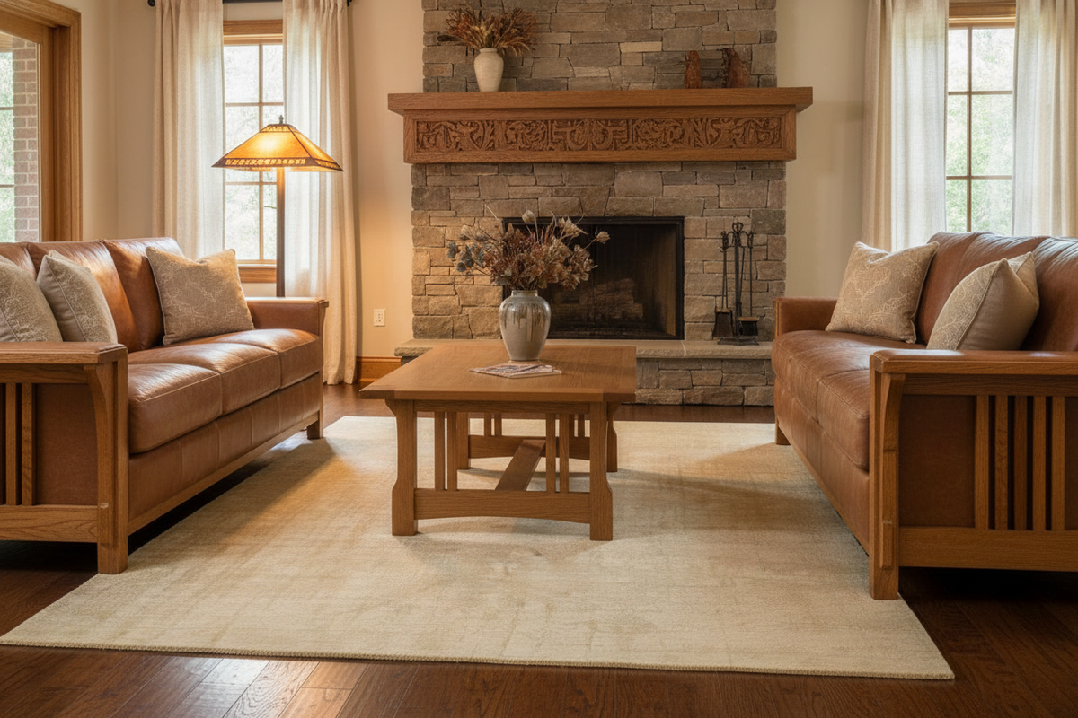 Shimmer Bronze Rug - Arts & Crafts Living Room