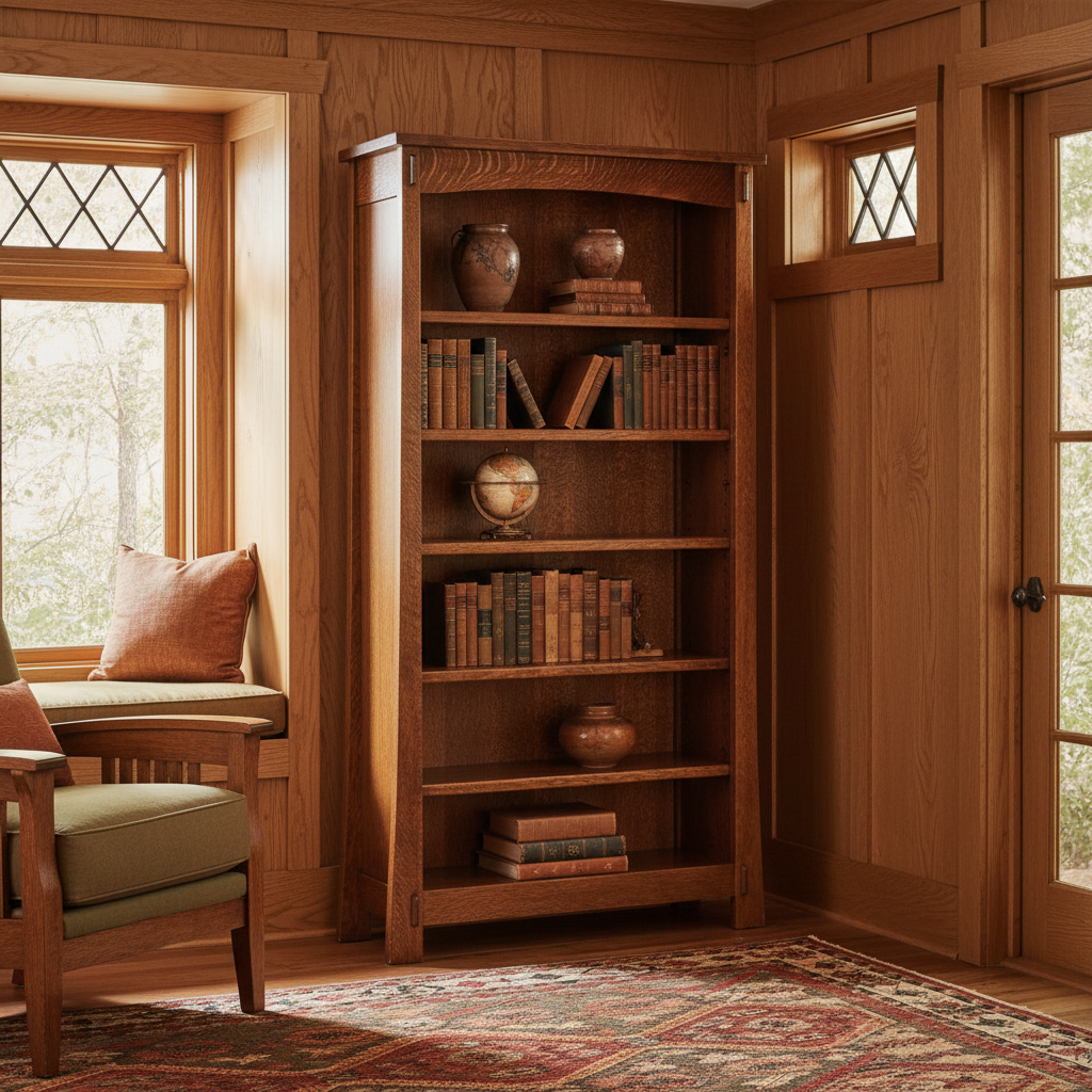 Square Arts and Crafts lifestyle image featuring the 72-inch Modesto bookcase