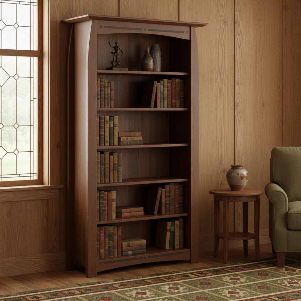 Square Arts and Crafts lifestyle image featuring the Boulder Creek single bookcase