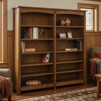 Square Arts and Crafts lifestyle image featuring the Modesto double bookcase