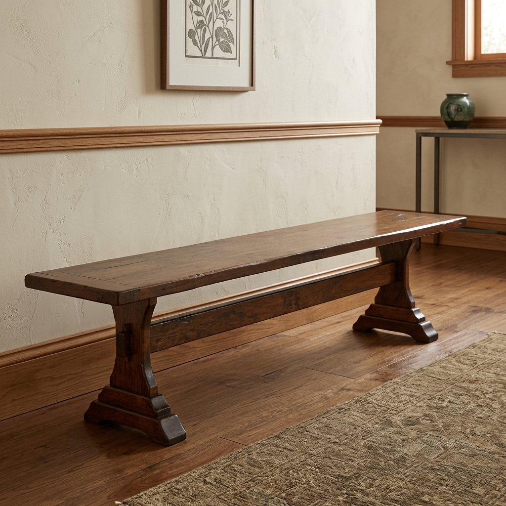 Square Craftsman entryway lifestyle image featuring the bench