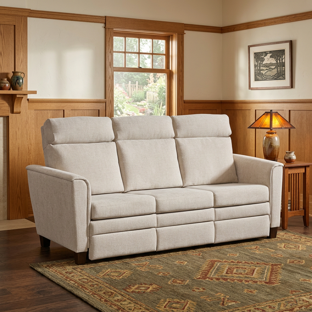 Square Craftsman lifestyle image of the recliner sofa