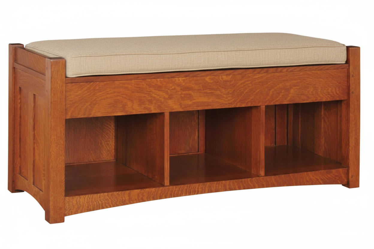 Storage Bench with Fabric Cushion