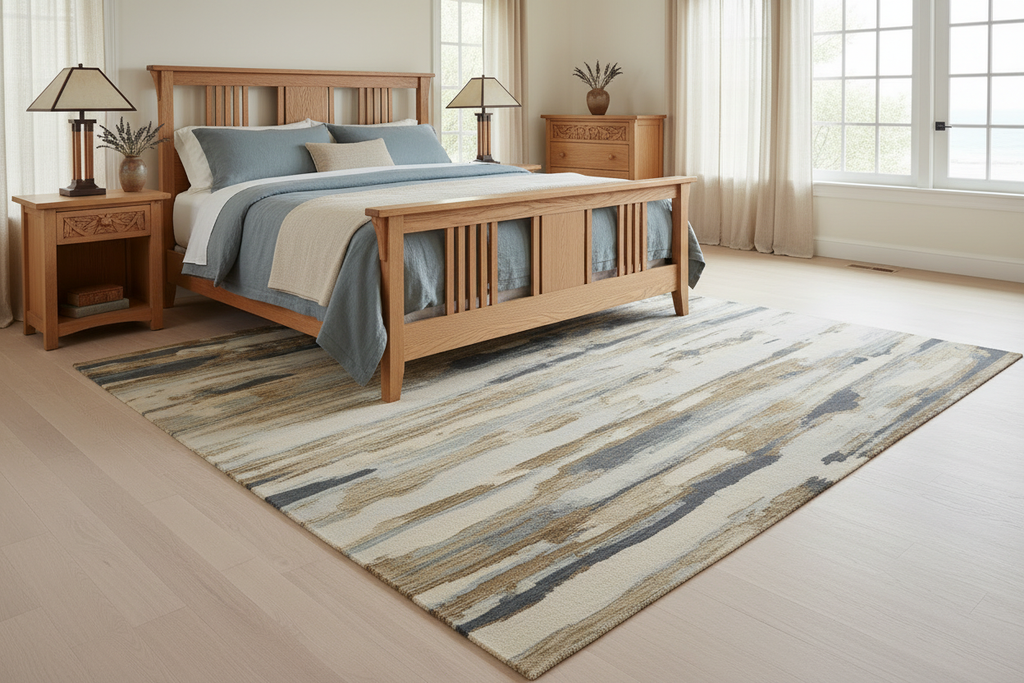 Tide Pool Rug - Coastal Arts & Crafts Master Bedroom