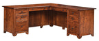 Cherry Valley Single Pedestal Jr. Executive L Desk with Hutch