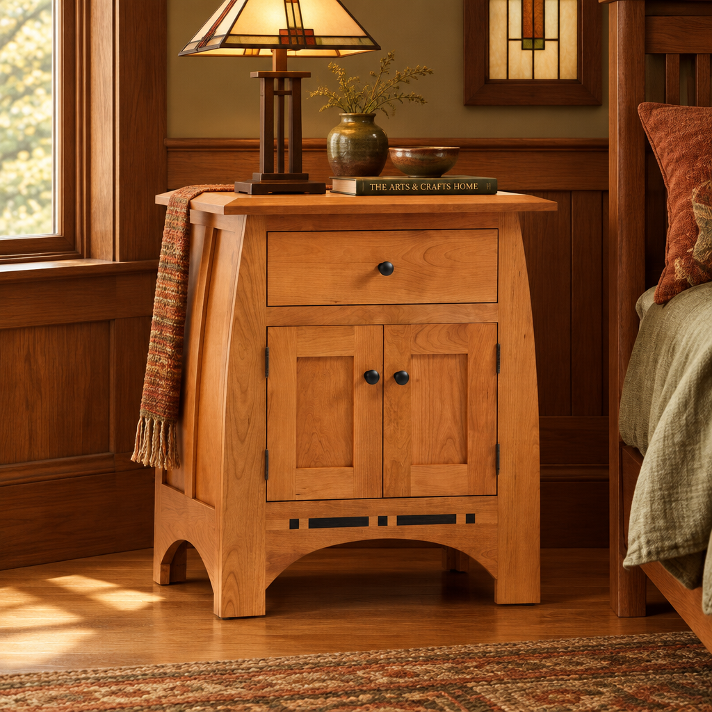 Vineyard Nightstand lifestyle image in an Arts & Crafts bedroom