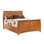 Vineyard Panel Bed with Raised Drawer Unit