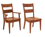 Two wooden chairs on a white background