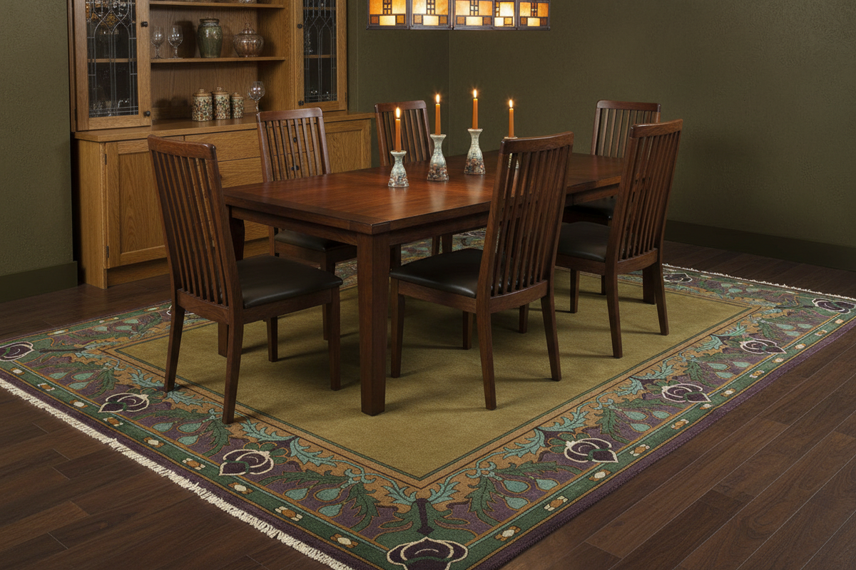 Wyndham Border Rug Arts and Crafts Dining Room Lifestyle